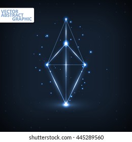 Wireframe polygonal elements, abstract futuristic vector illustration eps10