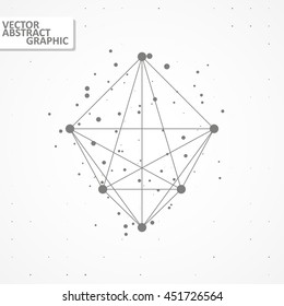 Wireframe polygonal elements, abstract futuristic vector illustration eps10