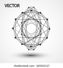 Wireframe polygonal elements eps10, vector elegant  shape illustration