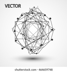 Wireframe polygonal elements eps10, vector elegant shape illustration
