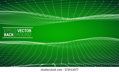 Wireframe polygonal landscape