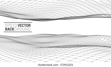 Wireframe polygonal landscape