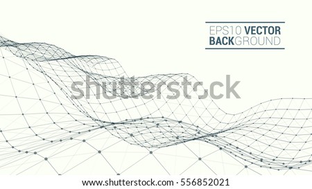 Wireframe polygonal landscape