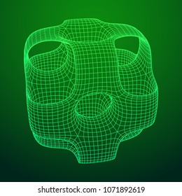 Wireframe Ported Cube. Cube of connected lines. Molecular lattice. The structural grid of polygons. Vector illustration sacred geometry