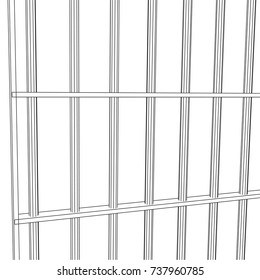 Wireframe prison bars . Cage connected concept Vector illustration.