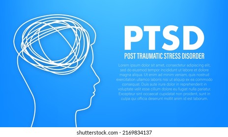 Wireframe with ptsd for banner design. Mental health awareness month banner.