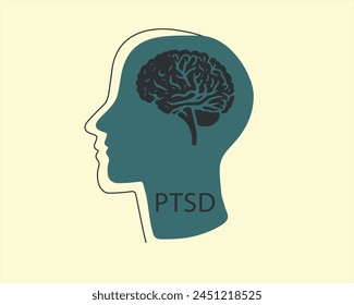 Alambre con ptsd para el diseño del Anuncio. Anuncio del mes de concientización sobre salud mental.