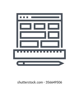 Wireframe, responsive icon suitable for info graphics, websites and print media and  interfaces. Line vector icon.
