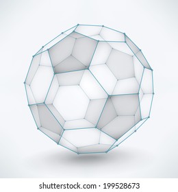 Wire-frame Soccer Ball Vector 3d soccer ball concept | organized layers