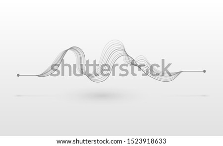 Wireframe sound wave. Abstract motion lines. Graphic concept for your design