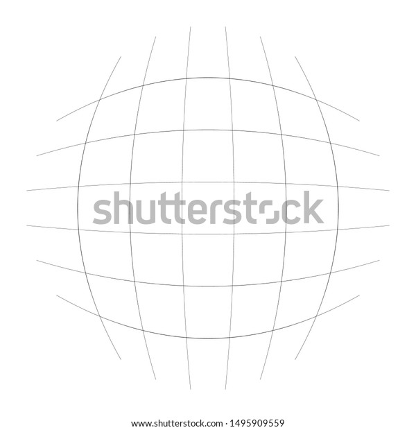 Wireframe
sphere, globe. Orb, circle with mesh, grid lines. Concentric,
circular geometric element. Convex protrude, bulge distort design.
Spherical, globular abstract geometric
element