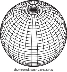 Wireframe sphere globe vector on white background