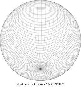 Wireframe sphere globe vector on white background