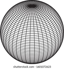 Wireframe sphere globe vector on white background