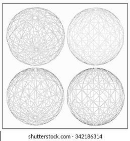Wireframe spheres