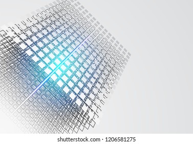Wireframe structure. Geometric structure from small pieces. Big data. Smart system. Vector Background. 