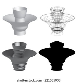 A Wireframe Surface Isolated on Clean Background