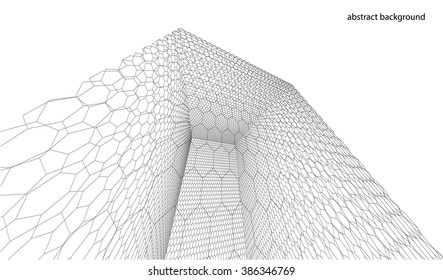 Wireframe Surface Vector Background