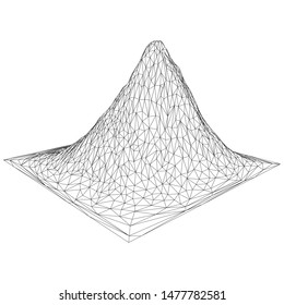 Wireframe terrain background. Cyberspace landscape grid technology vectorillustration