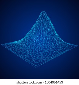 Wireframe terrain background. Cyberspace landscape grid technology vectorillustration