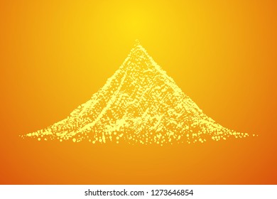 Wireframe terrain vector background. Cyberspace landscape grid technology illustration