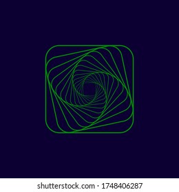 Wireframe, twisted tunnel. Abstract background swirling line. Vector illustration.