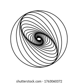 Wireframe, twisted tunnel. Abstract background swirling line. Vector illustration.