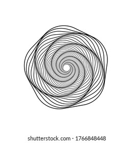 Wireframe, twisted tunnel. Abstract background swirling line. Vector illustration.