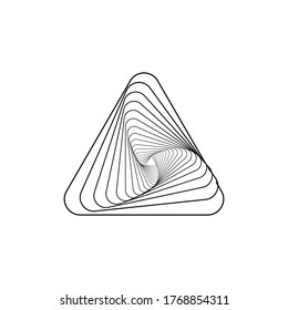 Wireframe, verdrehter Tunnel. Abstrakter Hintergrund, wirbelnde Linie. Vektorgrafik.