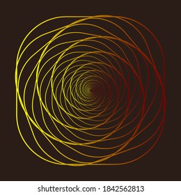 Wireframe, twisted tunnel. Abstract background swirling line. Vector illustration.