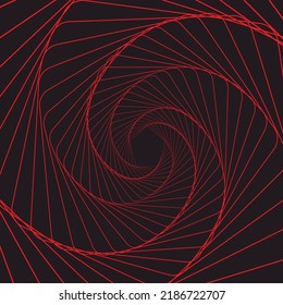 Wireframe, verdrehter Tunnel. Abstrakter Hintergrund, wirbelnde Linie. Vektorgrafik.