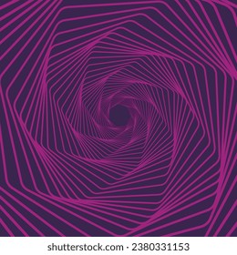 Wireframe, twisted tunnel. Abstract background swirling line. Vector illustration.
