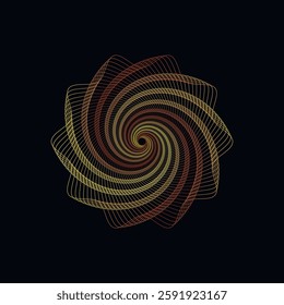 Wireframe, twisted tunnel. Abstract background swirling line. Vector illustration.