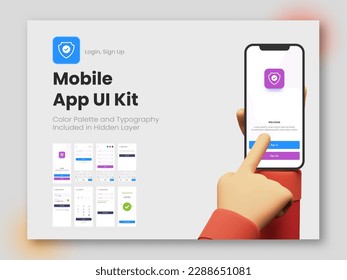 Wireframe UI, UX, GUI Layout With Different Login Screens Including Account Sign In, Sign Up And Lock Screen For Mobile App And Responsive Website.