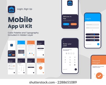 Wireframe UI, UX And GUI Layout With Different Login Screens Including Account Sign In, Sign Up, Create Lock Screen For Mobile App And Responsive Website.