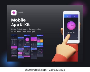 Wireframe UI, UX and GUI Layout with Different Login Screens including Account Sign In, Sign Up, Lock Screen for Mobile Apps or Responsive Website.