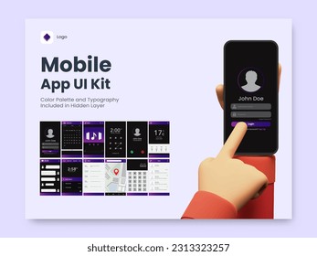 Wireframe UI, UX and GUI Layout with Different Application Screens for Mobile Apps or Responsive Website.
