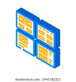 wireframe ux ui design isometric icon vector. wireframe ux ui design sign. isolated symbol illustration