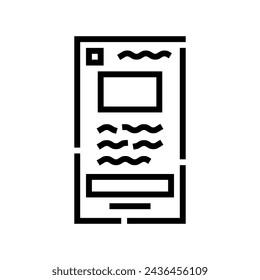 wireframe ux ui design line icon vector. wireframe ux ui design sign. símbolo de contorno aislado ilustración negra
