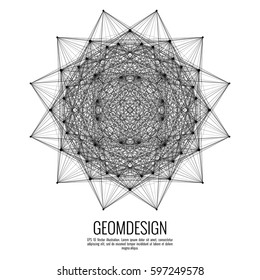 Wireframe vector element for scientific data or structure representation.