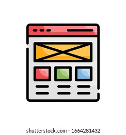 Wireframe Vector illustration. Design Development outline filled icon. EPS 10 File