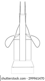 Wire-frame vector Oil and Gas station equipment. Tracing illustration of 3d. EPS 10 vector format.