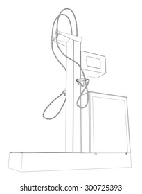 Wire-frame vector Oil and Gas station equipment. Illustration created of 3d. EPS 10 vector format.