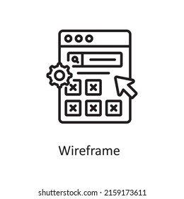 Wireframe vector outline Icon Design illustration. Graphic Design Symbol on White background EPS 10 File