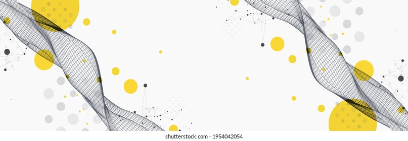 Onda de armazón. Diseño moderno de la cubierta de fluidos con efecto plexus. Antecedentes tecnológicos.