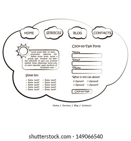 Wire-frame of a website template