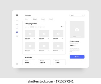 Wireframes screens. Dashboard UI and UX Kit design. Use for mobile app or website.