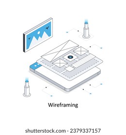 Wireframing isometric stock illustration. EPS File