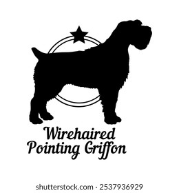 Wirehaired Pointing Griffon dog silhouette,  dog, dog breeds, logo, vector, silhouette, logo design, animal, illustration, icon, sign, design, black,  symbol, pet