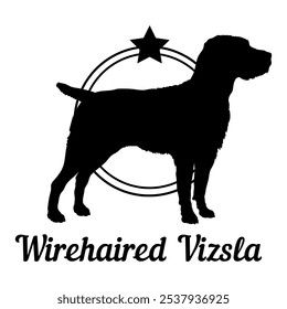 Wirehaired Vizsla. dog silhouette,  dog, dog breeds, logo, vector, silhouette, logo design, animal, illustration, icon, sign, design, black,  symbol, pet